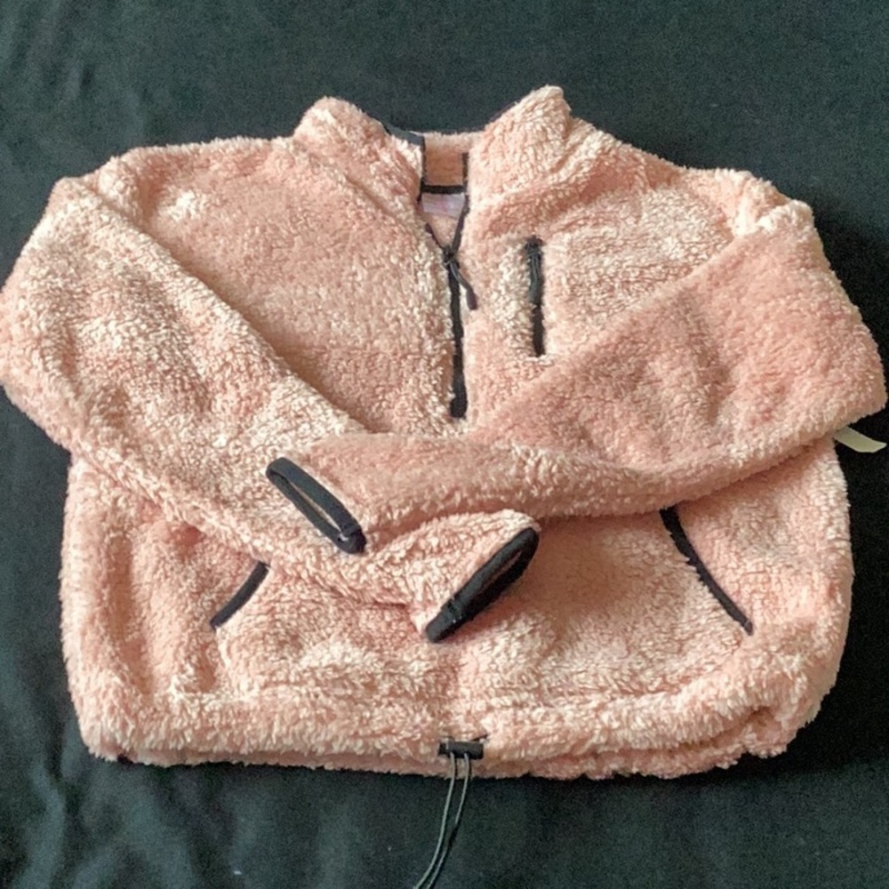 SIZE small no boundaries plush pullover sweatshirt/ jacket. Peachy/ pink